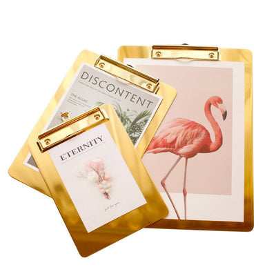 Confidora - Elegantes goldenes Metall-Klemmbrett