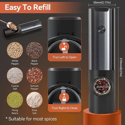 Grindelle - USB wiederaufladbare elektrische Salz- und Pfeffermühle