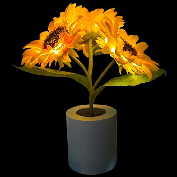 Petalara - Glitzernde, von Sonnenblumen inspirierte LED-Lampe