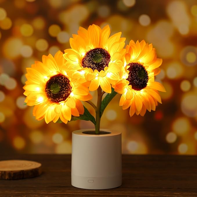 Petalara - Glitzernde, von Sonnenblumen inspirierte LED-Lampe