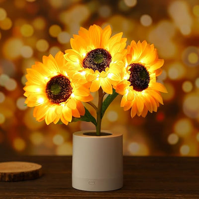 Petalara - Glitzernde, von Sonnenblumen inspirierte LED-Lampe