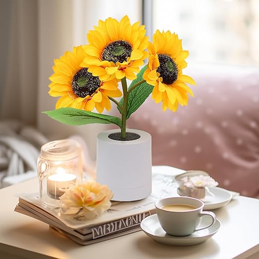 Petalara - Glitzernde, von Sonnenblumen inspirierte LED-Lampe