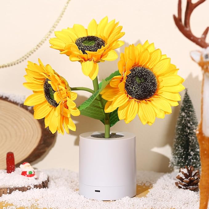 Petalara - Glitzernde, von Sonnenblumen inspirierte LED-Lampe
