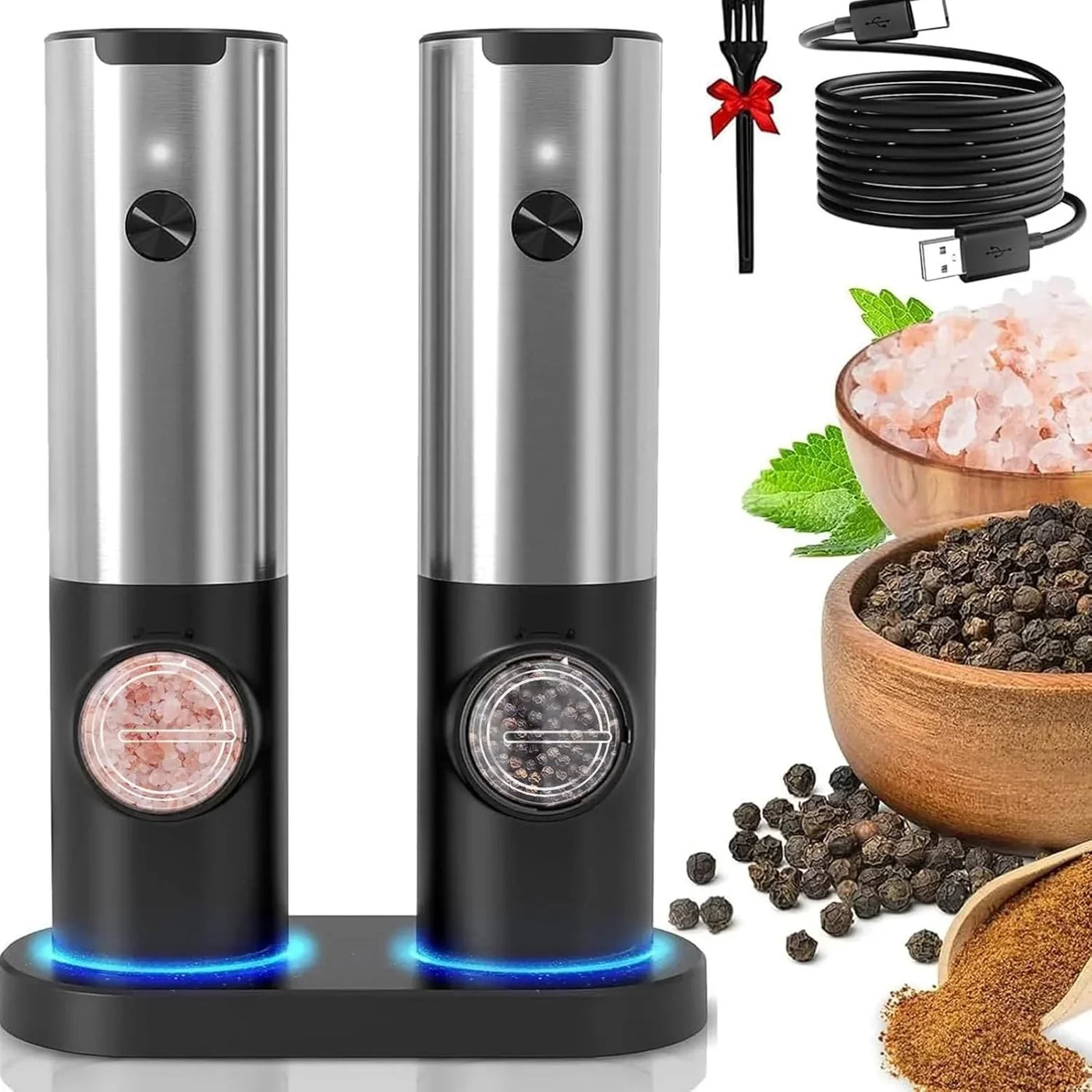 Grindelle - USB wiederaufladbare elektrische Salz- und Pfeffermühle