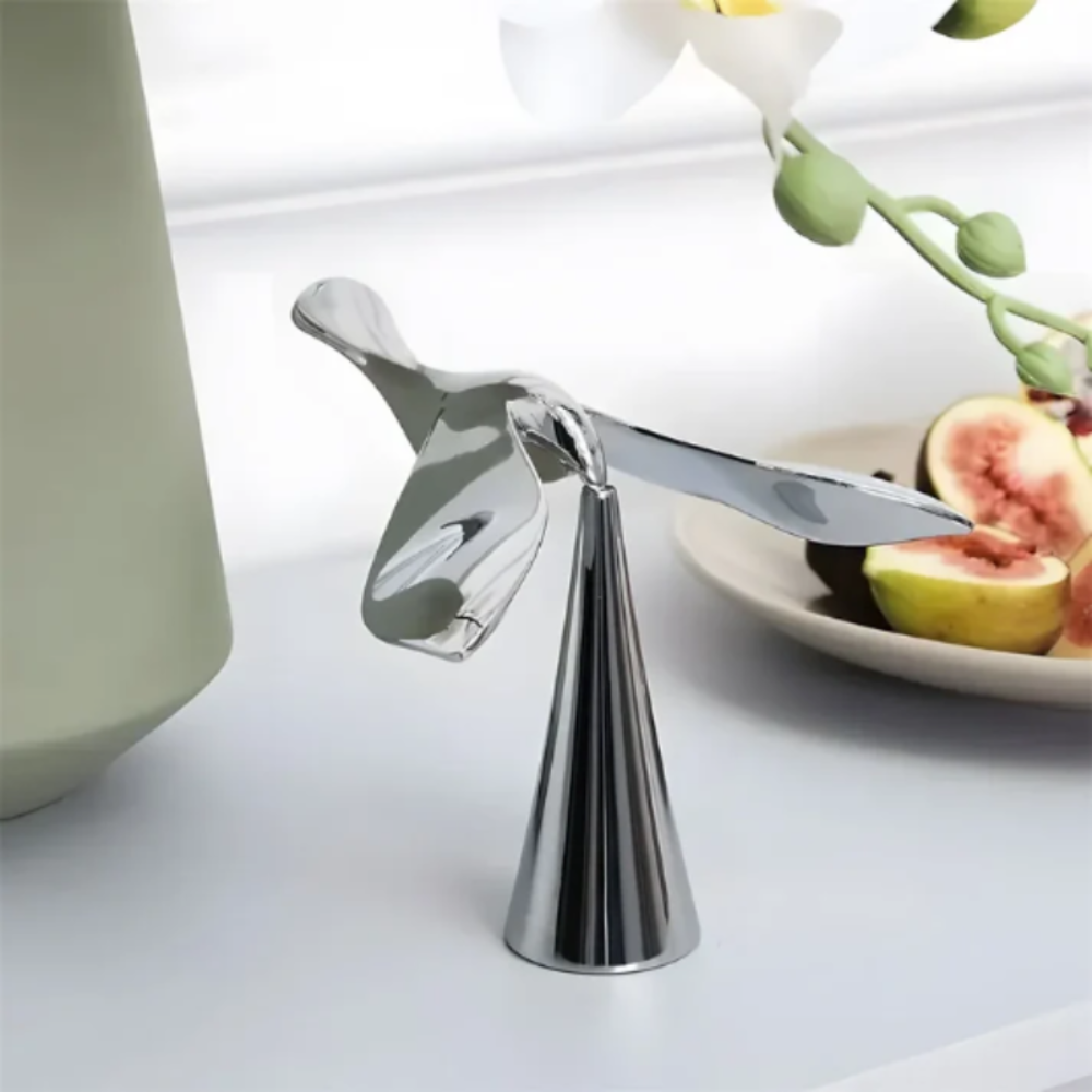 AeroJoy - Eleganter Flaschenöffner in Vogelform aus poliertem Metall