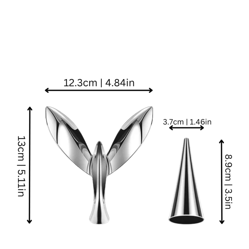 AeroJoy - Eleganter Flaschenöffner in Vogelform aus poliertem Metall