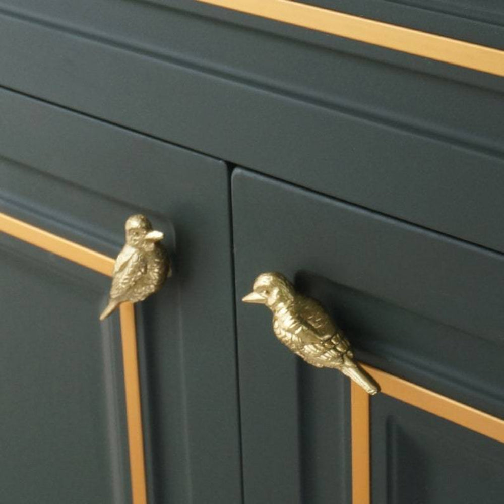 Aurevo - Vogel-Schrankgriffe & Knöpfe aus Goldmessing
