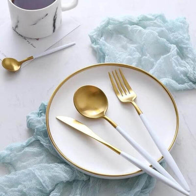 Aurivory - Modernes goldenes Besteckset