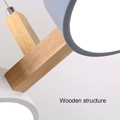 AuroBlend - Moderne Pendel-Deckenleuchte aus Eisen und Holz