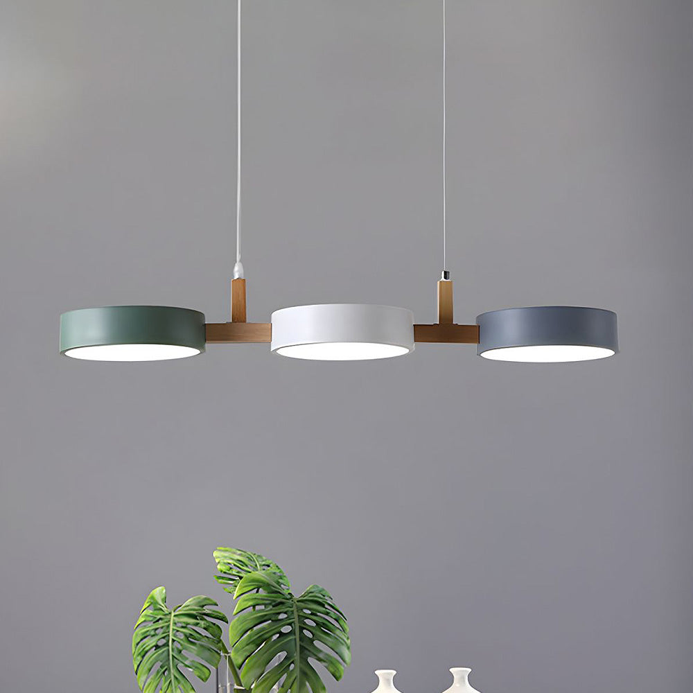 AuroBlend - Moderne Pendel-Deckenleuchte aus Eisen und Holz