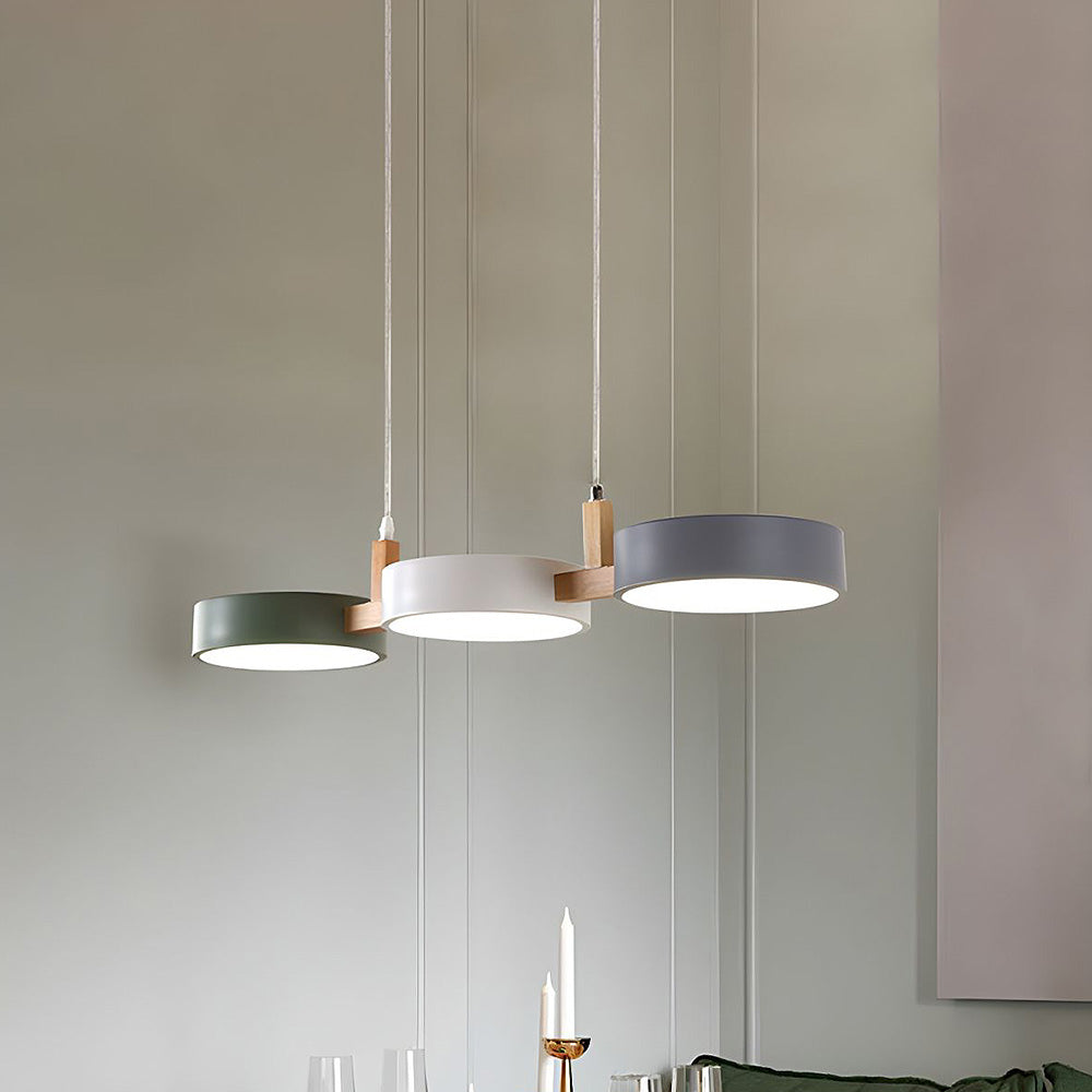 AuroBlend - Moderne Pendel-Deckenleuchte aus Eisen und Holz