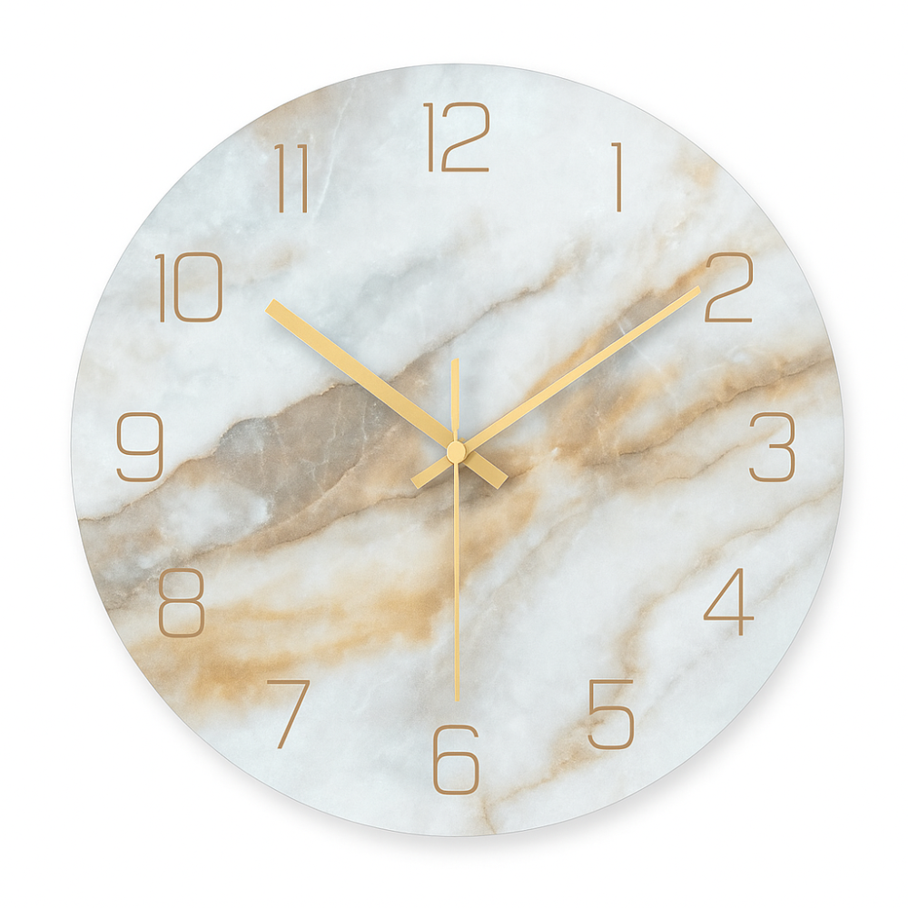 AurumWall - Luxuriöse Marmor-Design-Uhr