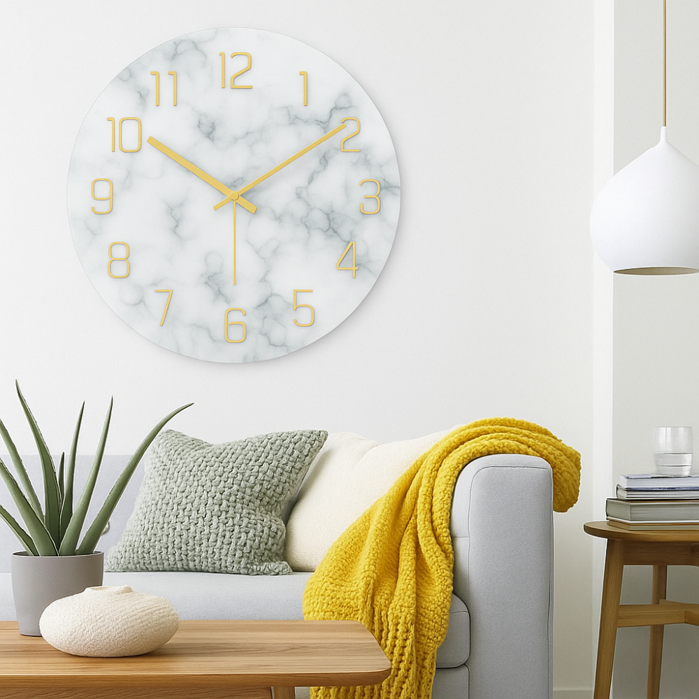 AurumWall - Luxuriöse Marmor-Design-Uhr