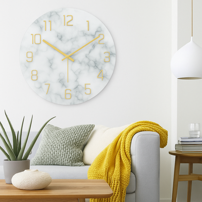 AurumWall - Luxuriöse Marmor-Design-Uhr