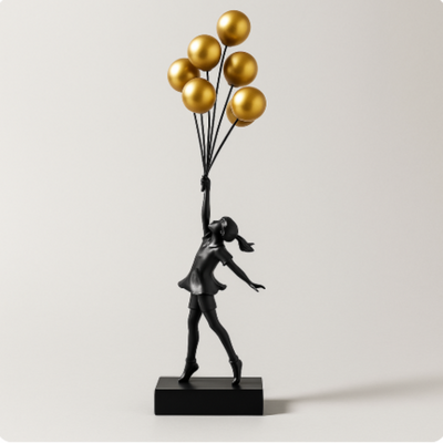 Balloon Dreams - Emotionales Ballonmädchen-Kunstwerk