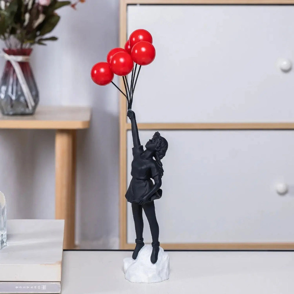 Balloonelle - Fliegender Ballon Mädchen Harz Skulptur