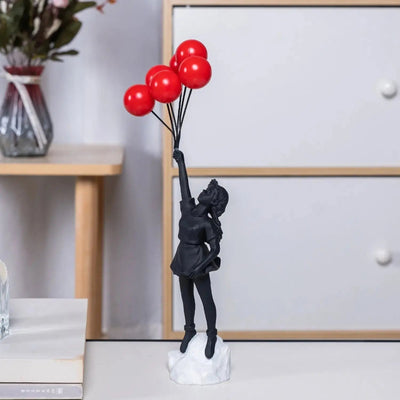 Balloonelle - Fliegender Ballon Mädchen Harz Skulptur