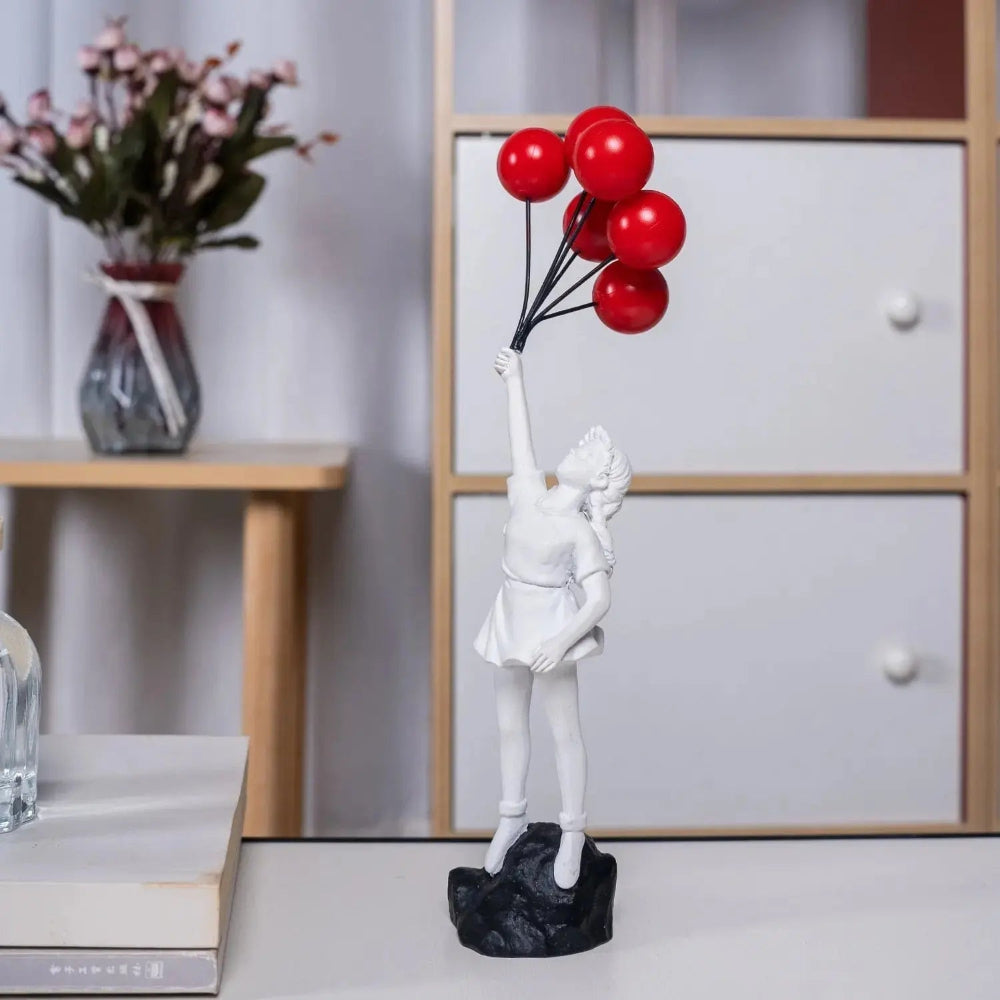 Balloonelle - Fliegender Ballon Mädchen Harz Skulptur