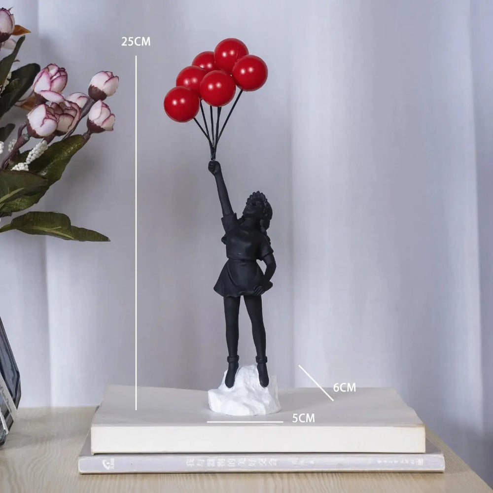 Balloonelle - Fliegender Ballon Mädchen Harz Skulptur