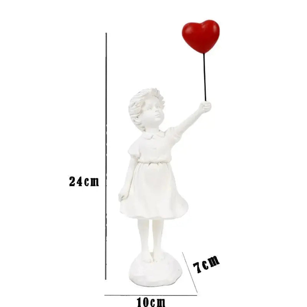 Balloonelle - Fliegender Ballon Mädchen Harz Skulptur