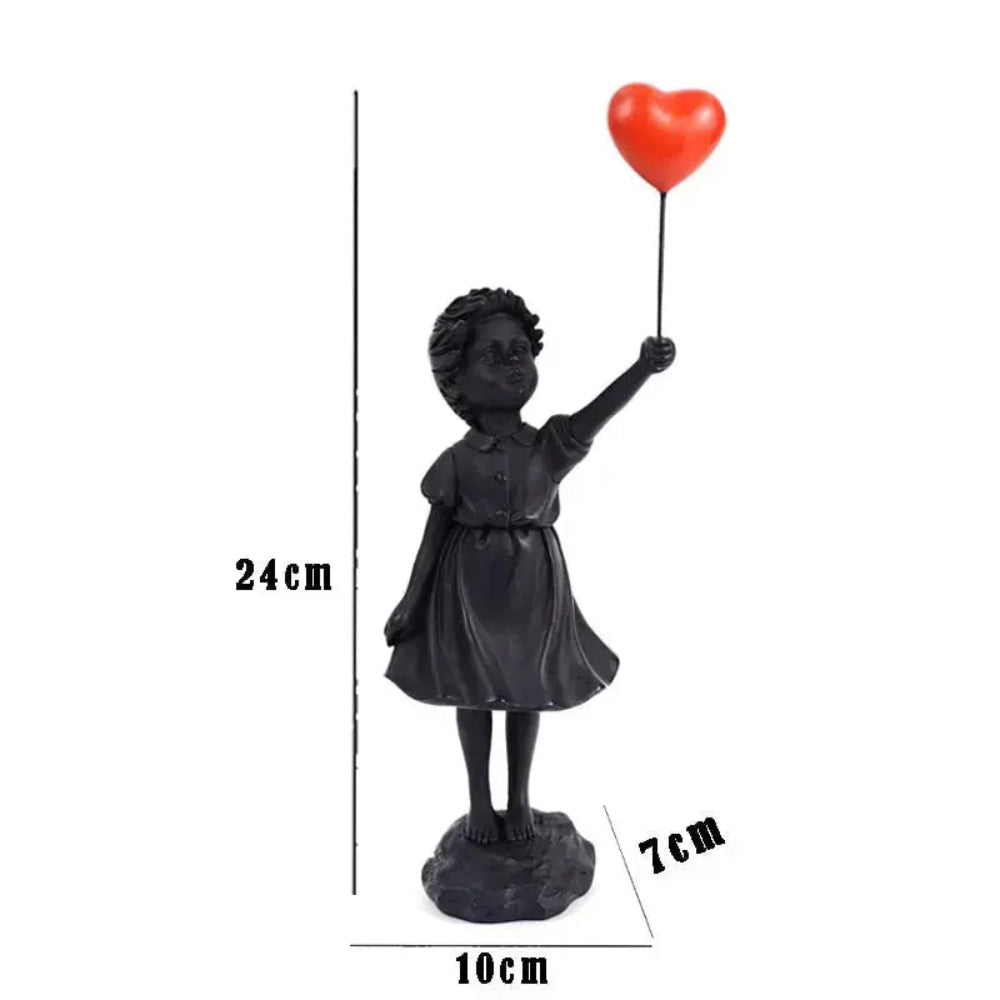 Balloonelle - Fliegender Ballon Mädchen Harz Skulptur