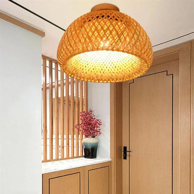 BambooGlow – Handgewebte Bambus-Deckenleuchte