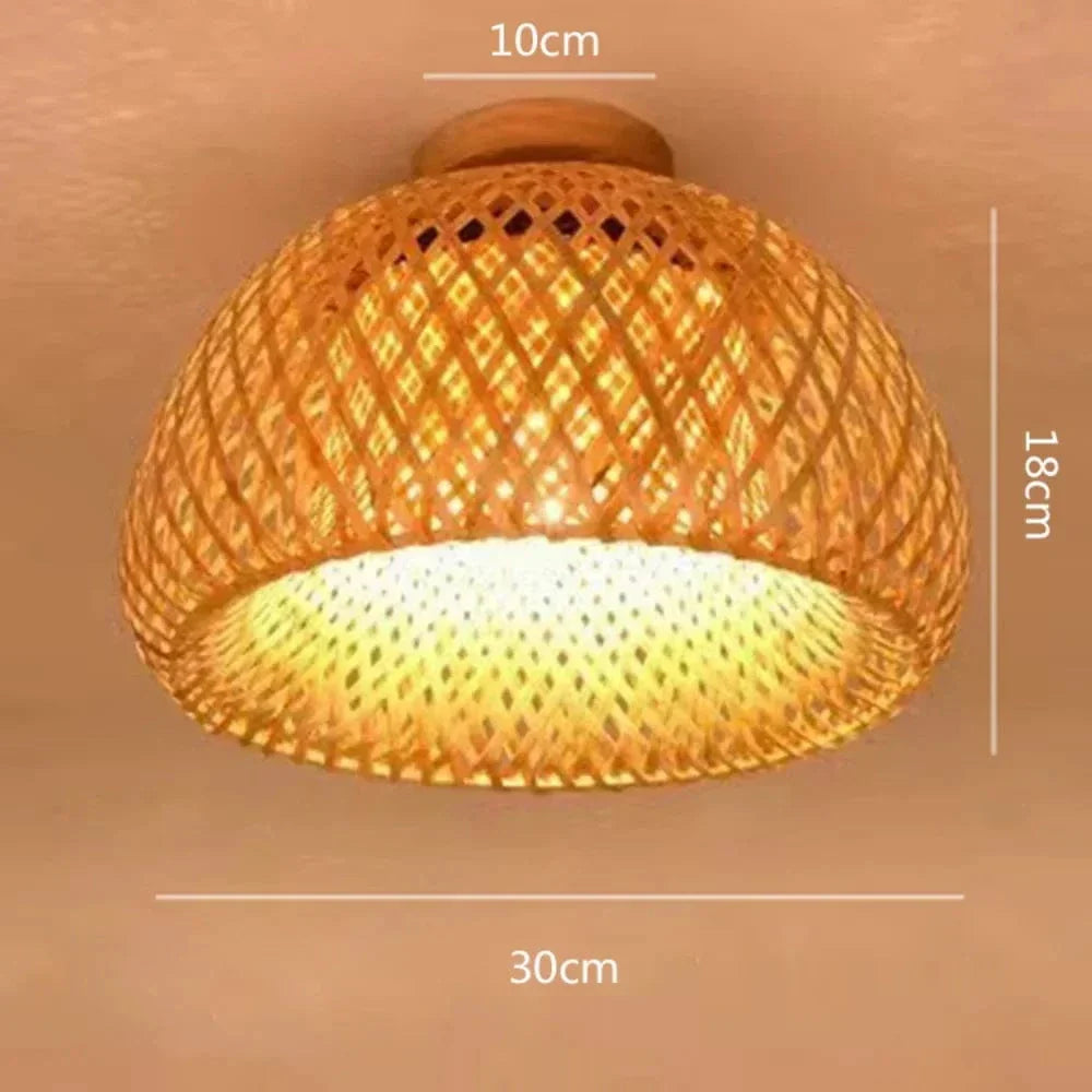 BambooGlow – Handgewebte Bambus-Deckenleuchte