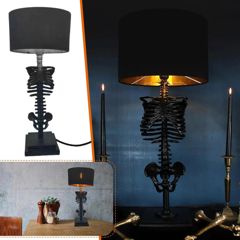 BoneGlow - Handgefertigte Skelett-Tischlampe