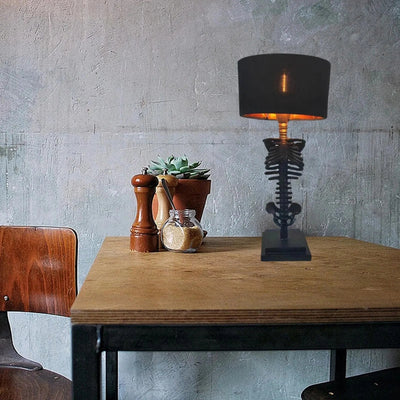 BoneGlow - Handgefertigte Skelett-Tischlampe