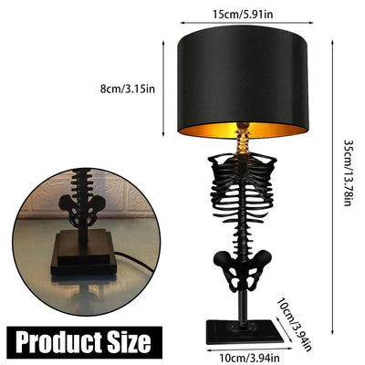 BoneGlow - Handgefertigte Skelett-Tischlampe