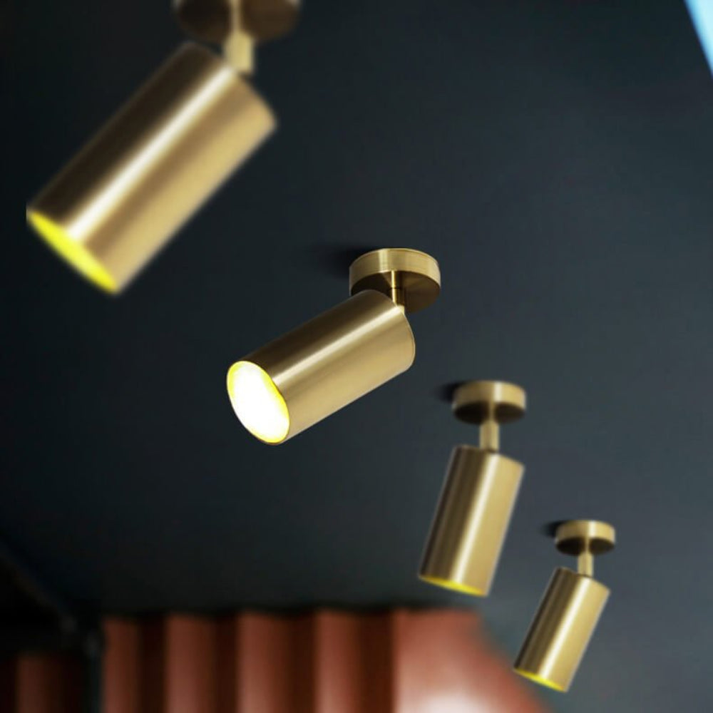 Brassico - Einzelner Decken- und Stromschienenstrahler aus Messing