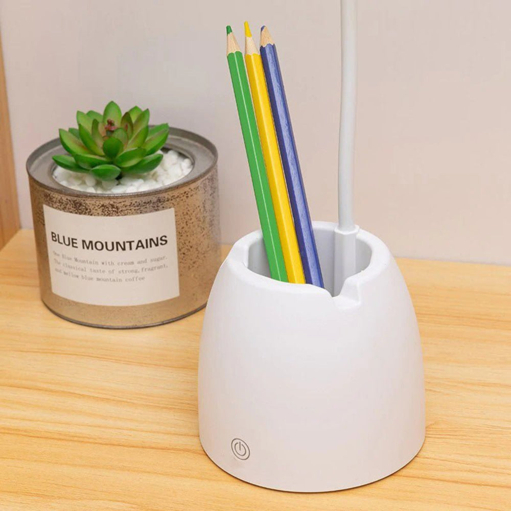 BrightNest - Schreibtischlampe für Kinder mit Aufbewahrungstopf und Telefonhalterung
