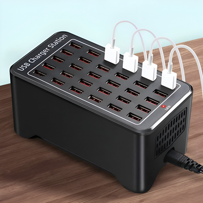 ChargeCore - Universelle USB-Ladestation mit 30 Anschlüssen