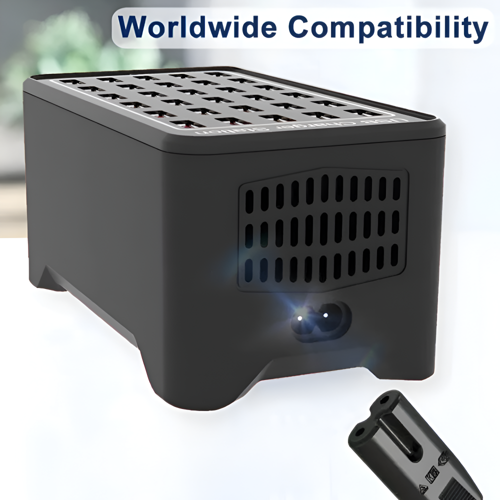 ChargeCore - Universelle USB-Ladestation mit 30 Anschlüssen