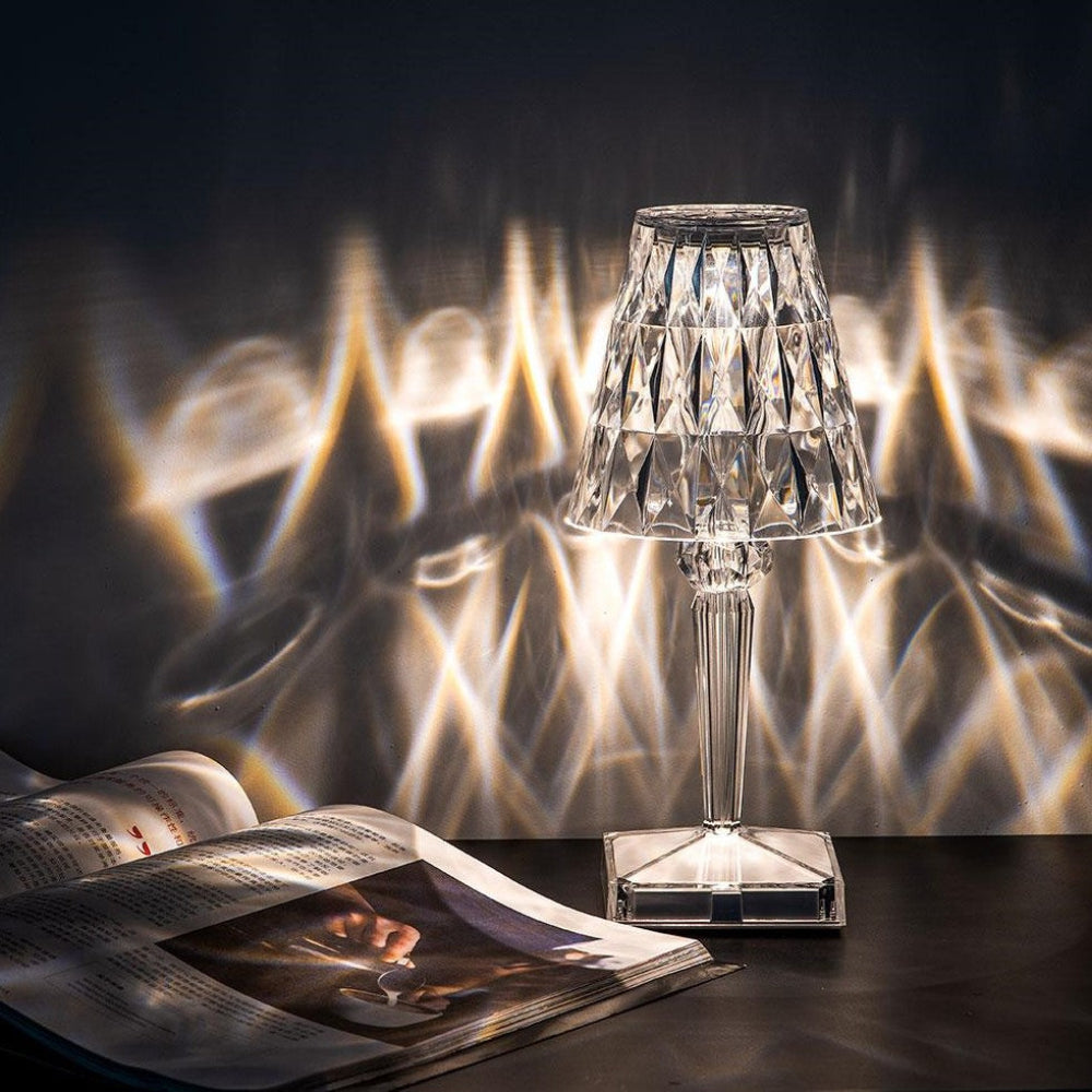 Crystallia - Wiederaufladbare LED-Tischlampe mit Kristalleffekt
