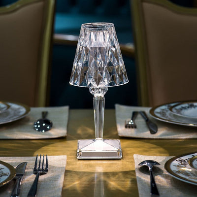 Crystallia - Wiederaufladbare LED-Tischlampe mit Kristalleffekt