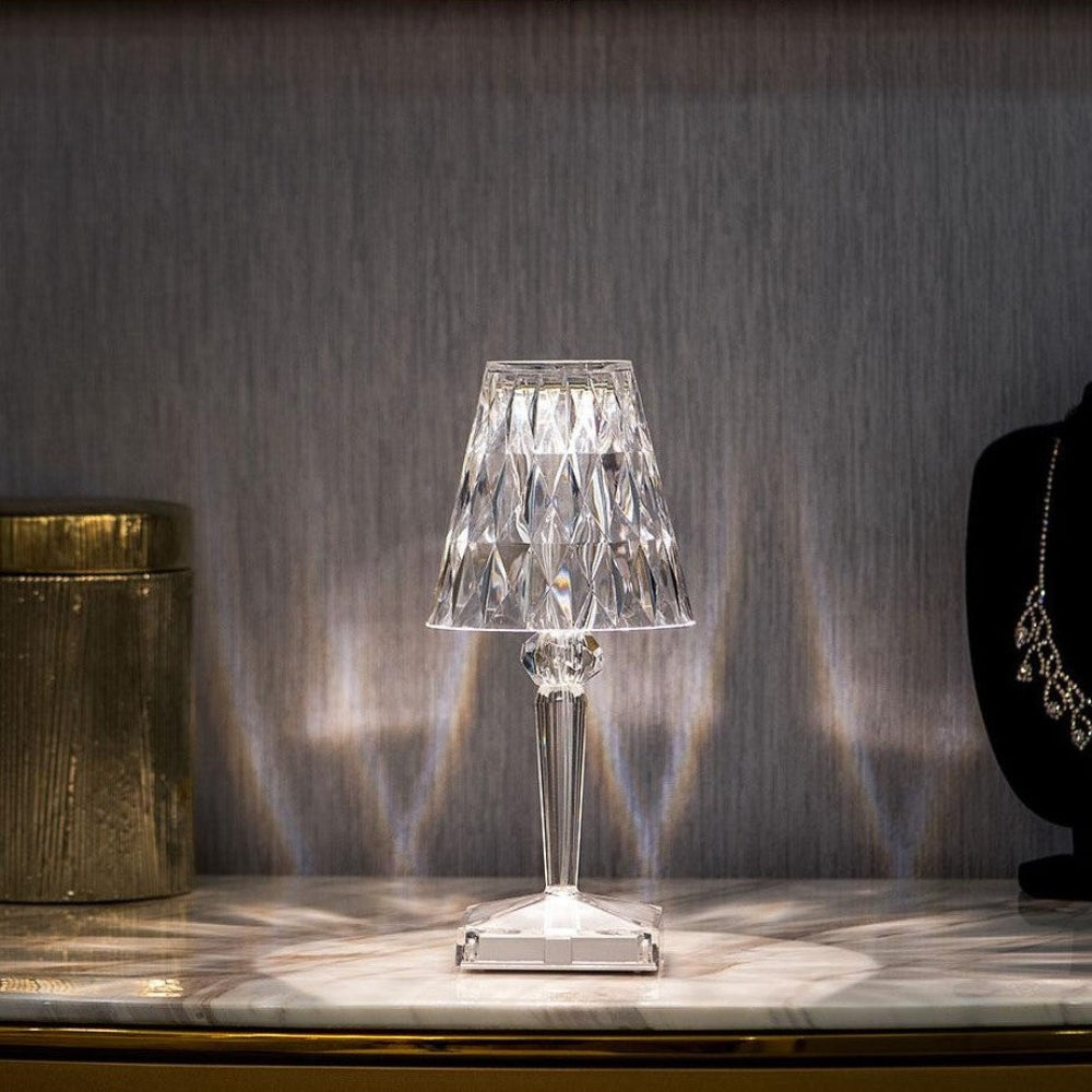 Crystallia - Wiederaufladbare LED-Tischlampe mit Kristalleffekt