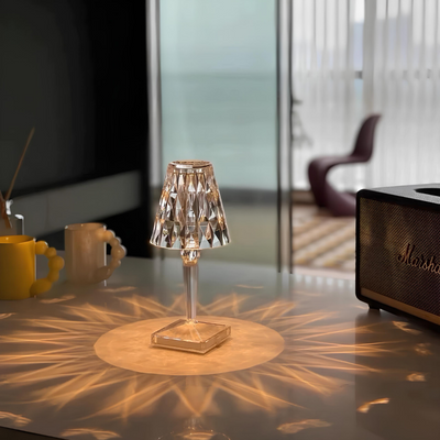 Crystallia - Wiederaufladbare LED-Tischlampe mit Kristalleffekt