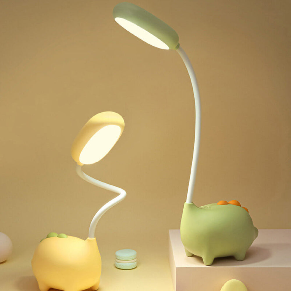 DinoGlow - Wiederaufladbare LED-Schreibtischlampe mit Cartoon-Dinosaurier-Design