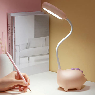 DinoGlow - Wiederaufladbare LED-Schreibtischlampe mit Cartoon-Dinosaurier-Design