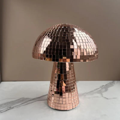 Disco Ball Pilzlampe - Retro Design mit Glitzereffekt