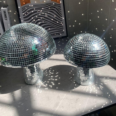 Disco Ball Pilzlampe - Retro Design mit Glitzereffekt