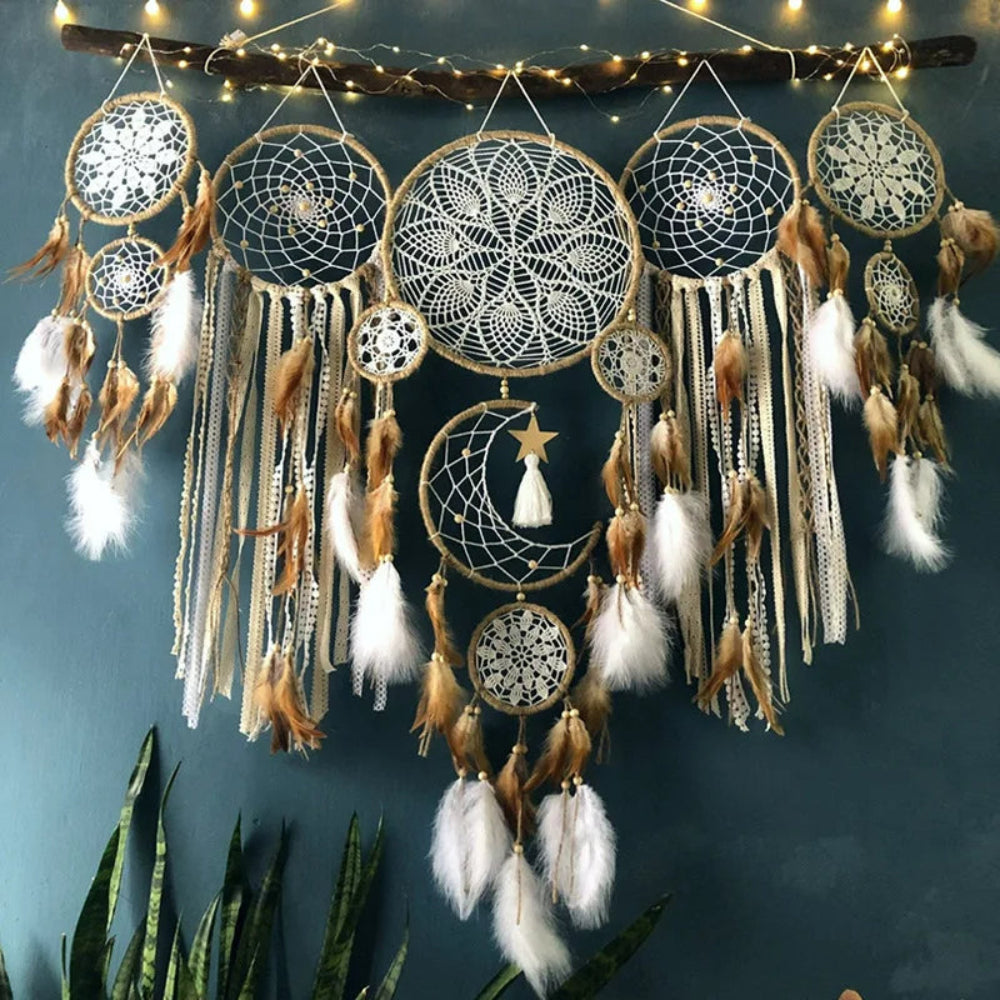 DreamWeave - Boho Wandbehang & Traumfänger Set