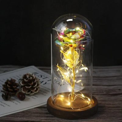 Elarosa - Ewige Rose in Glaskuppel mit LED-Licht