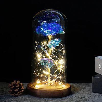 Elarosa - Ewige Rose in Glaskuppel mit LED-Licht