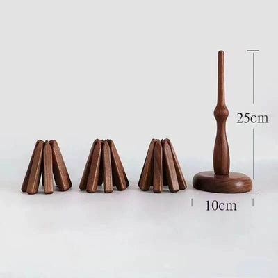 Elegantes Untersetzer-Set aus Holz - Premium-Holzständer für Töpfe und Tassen