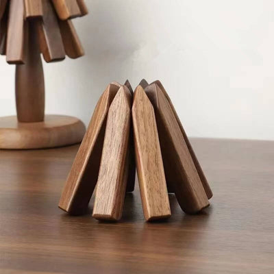 Elegantes Untersetzer-Set aus Holz - Premium-Holzständer für Töpfe und Tassen