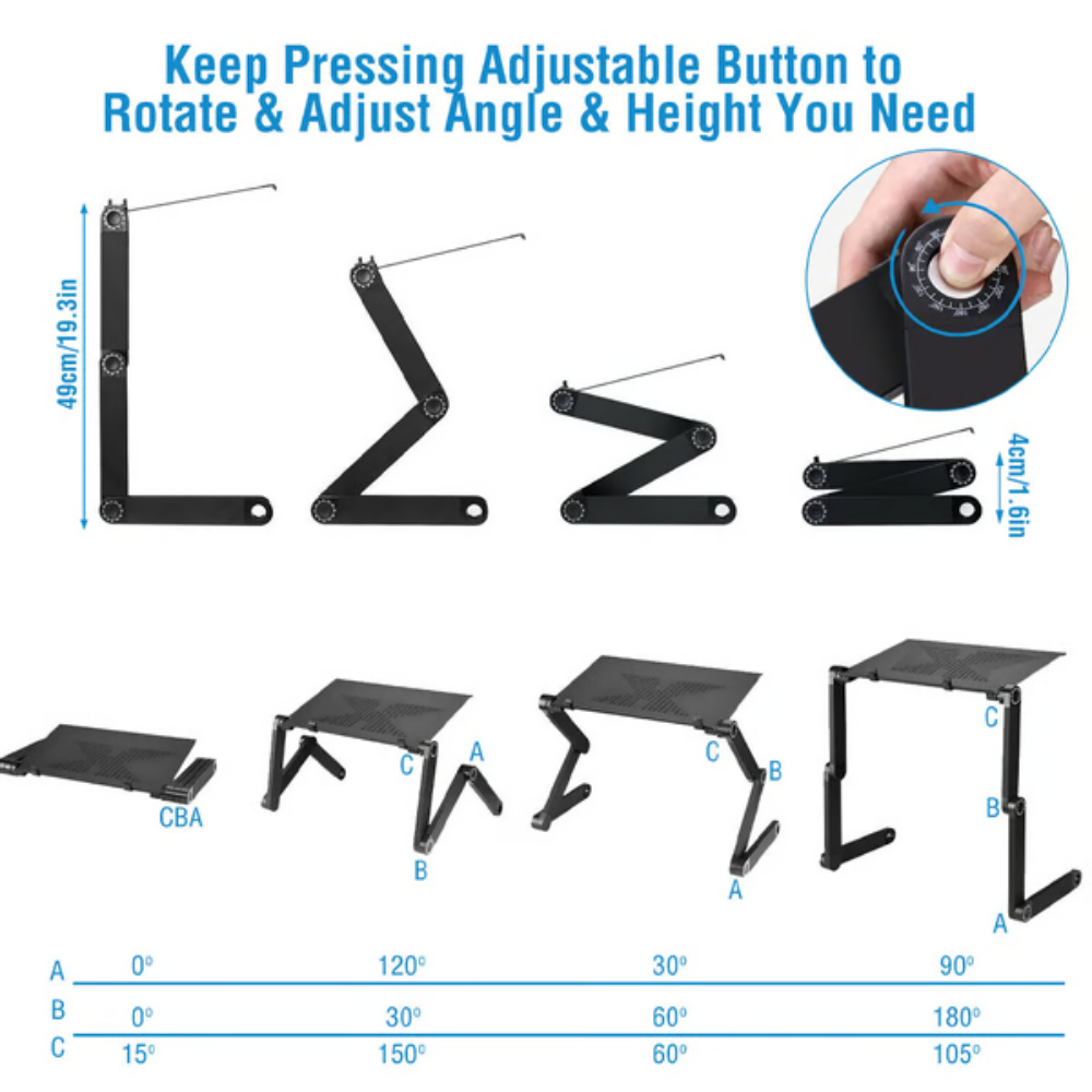Ergolift - Verstellbarer und drehbarer ergonomischer Laptop-Ständer