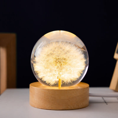 EtherGlow - 3D-Kristalllicht mit Blumen im Inneren