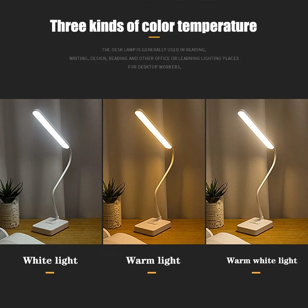 FlexiGlow - Verstellbare LED-Schreibtischlampe mit USB-Ladefunktion